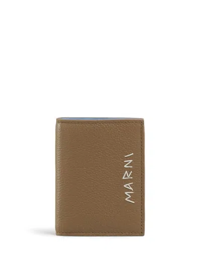 Marni Bi-fold Leather Wallet In Brown