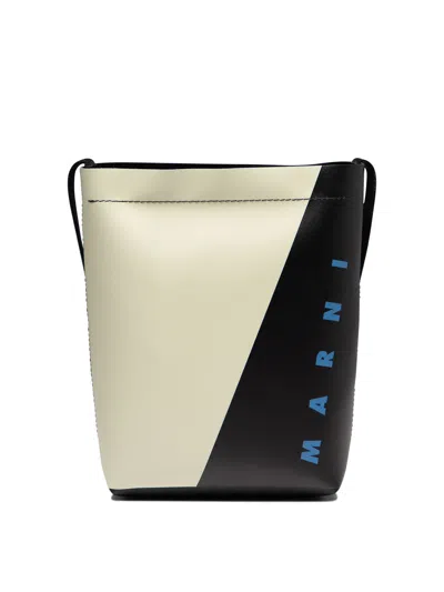 Marni Bicolour Crossbody Bag In Black