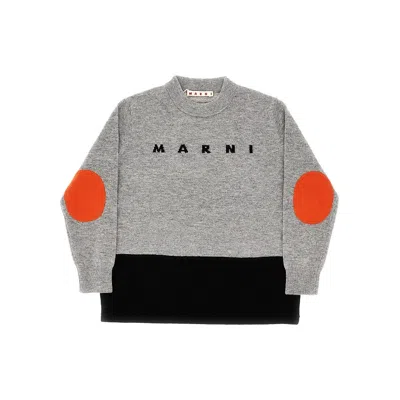 Marni Bicolour Wool-blend Sweater Kids In Gray