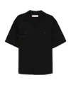 Marni Boxy Logo Embroidered Bowling Shirt In Black