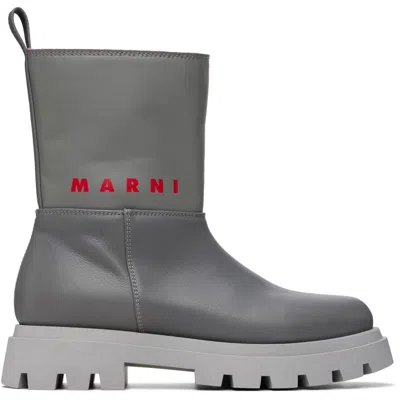 Marni Big Kids Gray Low Boots In Var2