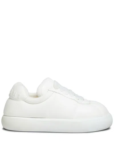 Marni Minimalist White Leather Sneakers With Cushioned Sole