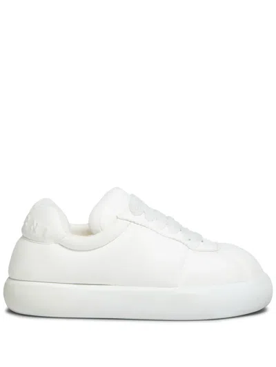 Marni Minimalist White Leather Sneakers With Cushioned Sole