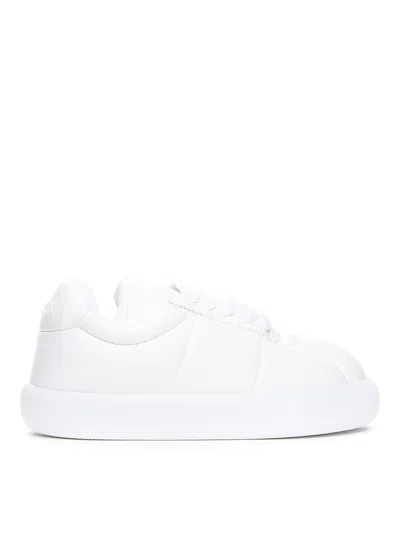 Marni Padded Leather Sneakers In White