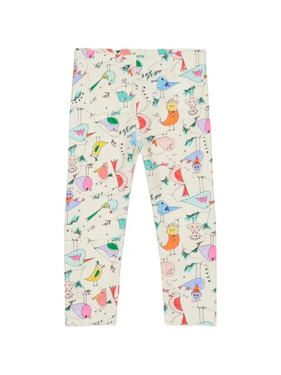 Marni Babies' Bird-print Logo-printed Leggings In Multi