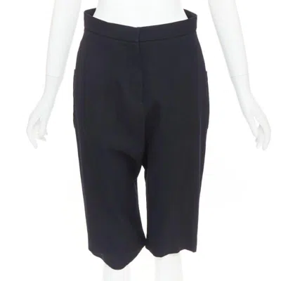 Pre-owned Marni Black 100% Virgin Wool Drop Crotch Harem Knee Shorts It38 Xs