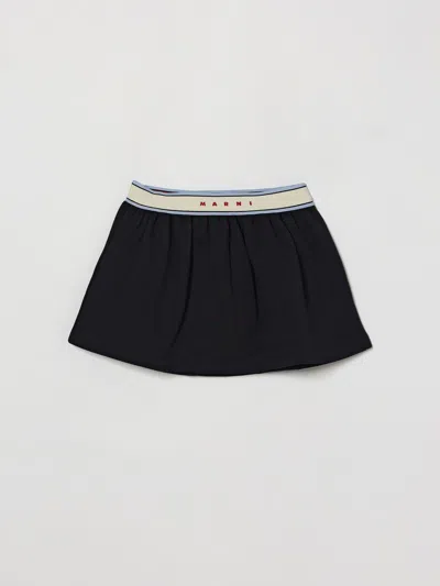 Marni Kids' Logo-waistband Skirt In Blue