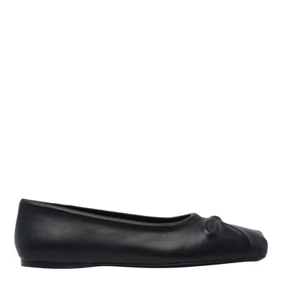 Marni Leather Ballerina Shoes In Black