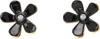 Marni Womens Coal Flower Pop Black-enamel And Brass Earrings In 00n99 Coal