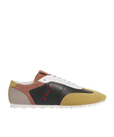 MARNI MARNI LOGO PRINTED COLOURBLOCK LACE-UP SNEAKERS