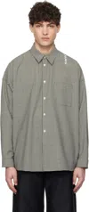Marni Black & White Checked Wool Shirt In Chn99 Black