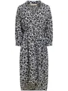 Marni Floral-print Midi Dress In Black