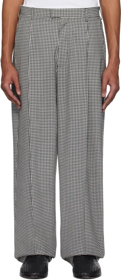 Marni Black & White Gingham Trousers In Chn99 Black