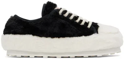 Marni Black & White Teddy Tennis Sneakers In Zo637 Lily White/bla