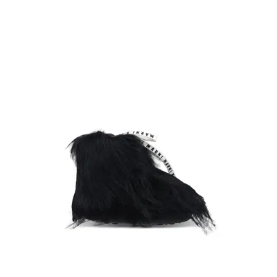 Marni Kids' Faux-fur Ankle Boots In Black