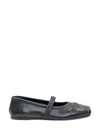 Marni Black Ballerinas With Embossed Bow Detail On The Front In Leather Woman In Black