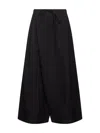 Marni Black Batavia Wool Oversized Trousers In Blue