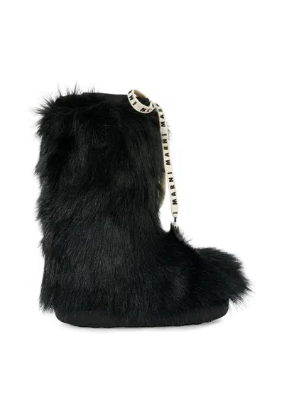 Marni Kids' Black Boots For Girl With Logo