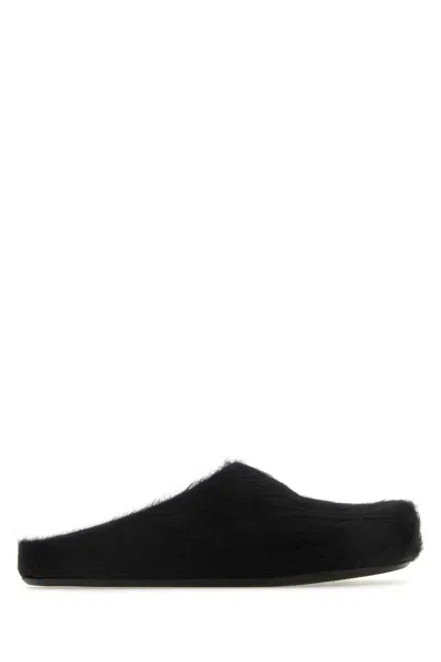 MARNI MARNI BLACK CALF HAIR FUSSBETT SLIPPERS