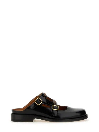 MARNI BLACK CALF LEATHER SABOTS