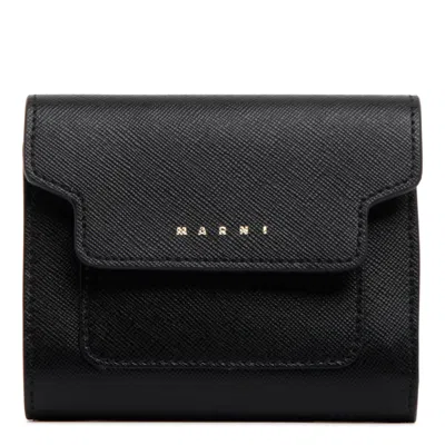 Marni Black Calf Leather Wallets