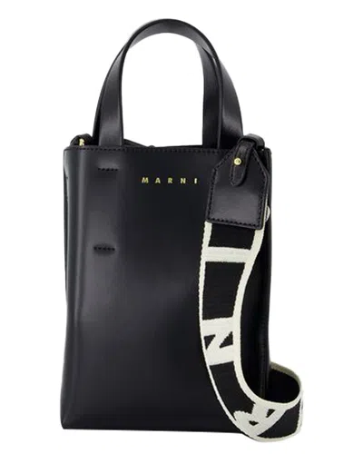 Marni Black Calfskin Museo Nano Shopper Bag, Never Carried (authentic Pre-  Loved)