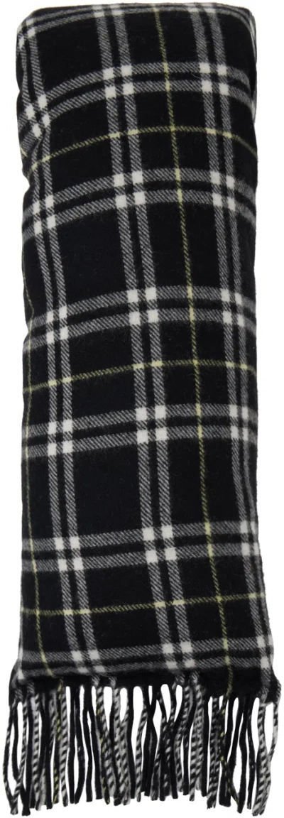 Marni Black Checked Scarf In Chn99 Black