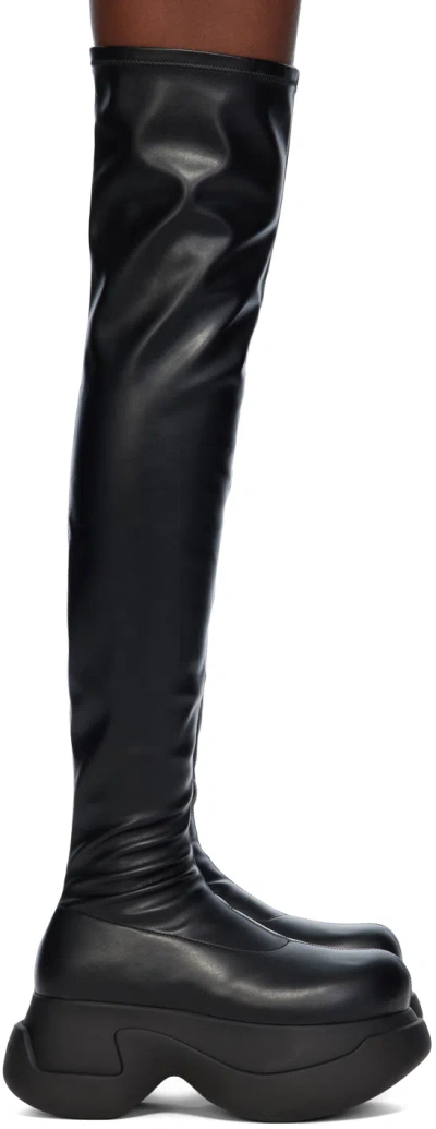 Marni Black Chunky Stretch Boots In 00n99 Black