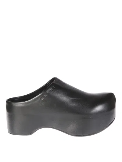 Marni Black Clogs With Sole