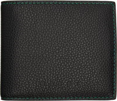 Marni Black Contrast Stitching Leather Bifold Wallet