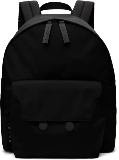 Marni Black Cordura Cityscape Backpack In 00n99 Black