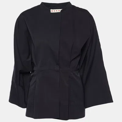 Pre-owned Marni Black Cotton & Silk Kimono Sleeve Jacket S