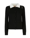 Marni Black Cotton Cardigan With  Mending
