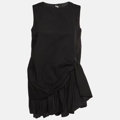 Pre-owned Marni Black Cotton Knot Detail Sleeveless Mini Dress S