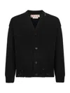 Marni Logo Embroidery Cardigan Sweaters And Cardigans Black In Black