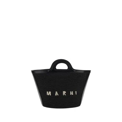 Marni Black Cotton Shoulder Women's Bag