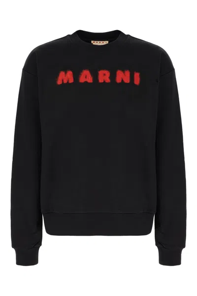 Marni Logoed Sweatshirt In Black