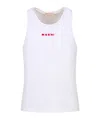Marni Italian Men's Sleeveless Wide Neck T-shirt In Lily White