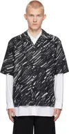 Marni Black Crayon Print Shirt In Crn99 Black