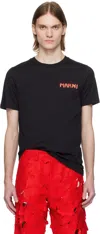 Marni Mens Black Embroidered Logo-patch Crewneck Cotton-jersey T-shirt In 00n99 Black