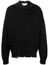 Marni Deconstructed Contrast-stitch Relaxed-fit Cotton Knitted Jumper In Black