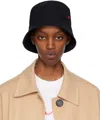 Marni Black Embroidered Logo Bucket Hat In 00n99 Black