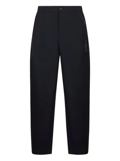 MARNI WOMEN BLACK EMBROIDERED WOOL TROUSERS, 28 LUXURY PANTS FOR WOMEN DARVEYS
