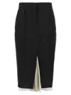 Marni Wool Midi Skirt Exposed Lining In Black