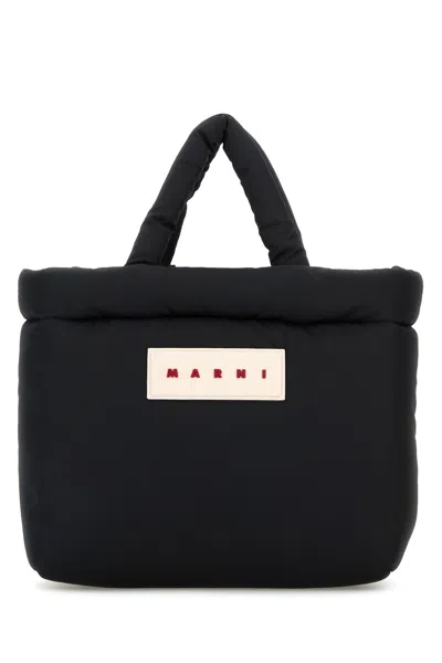 MARNI BORSA A MANO IN TESSUTO NERO  DONNA