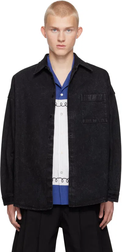 Marni Black Faded Denim Shirt In Mmn99 Black