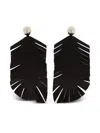 Marni Black Feathers Earrings In 黑色
