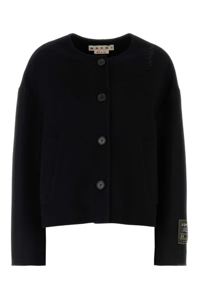 MARNI MARNI BLACK FELT BLAZER