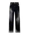 Marni Black Flocked Denim Jeans In Black