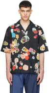 Marni Black Floral Shirt In Fcn99 Black